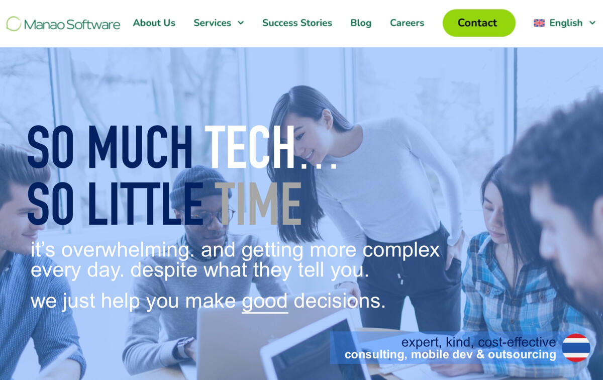 agencyH1 Manao Software strategy marketing landing page upgrade optimized CRO Thailand