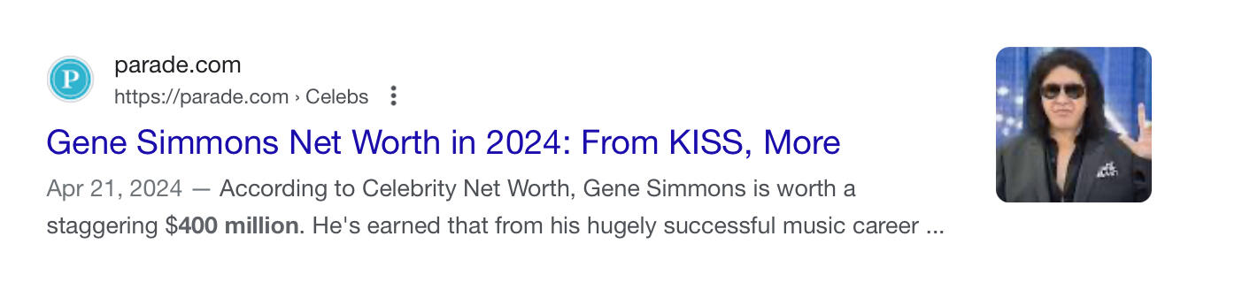 agencyH1 KISS Gene Simmons networth